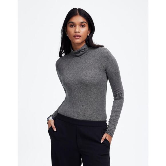 NWT Madewell Wool-Blend Turtleneck Long-Sleeve Tee - MSRP $62 - Size Small - Picture 1 of 3